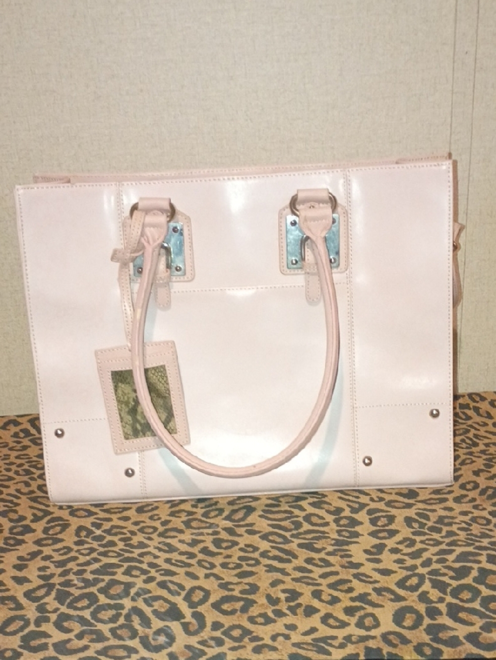Wilsons Leather Pale Pink Patent Tote